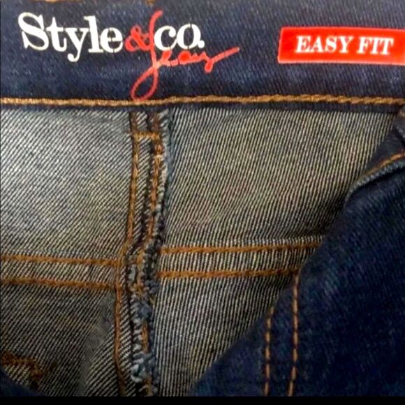 Style Co Relaxed Tapered Medium Wash Dark Blue Jeans Size 8 NEW - Picture 4 of 7